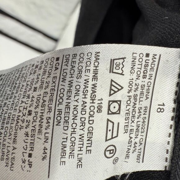 Wide-Leg jumpsuit sz18 linen romper Banana Republic Factory Plus Size Black - Picture 8 of 12